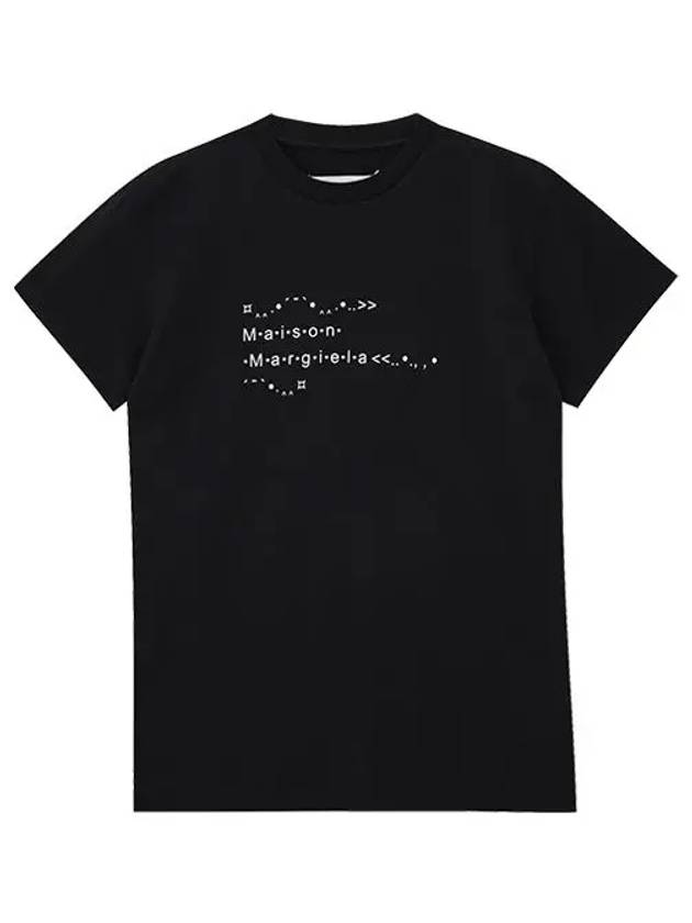 Women's Emoji Logo Font Generator Short Sleeve T-Shirt Black - MAISON MARGIELA - BALAAN 2