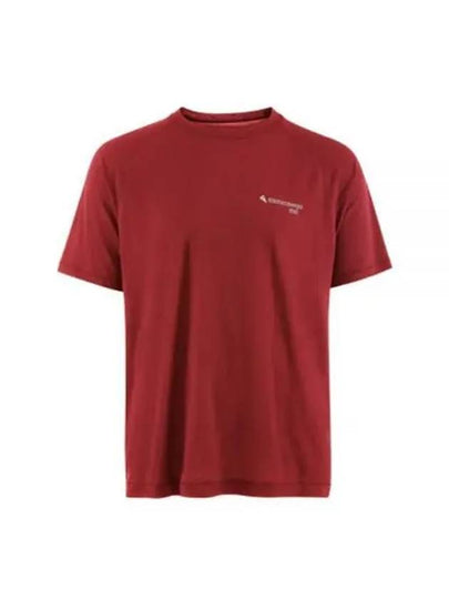 Men's Groa Logo Technical Short Sleeve T-Shirt Ruby Red - KLATTERMUSEN - BALAAN 2