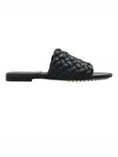 Intrecciato Leather Slippers Black - BOTTEGA VENETA - BALAAN 2