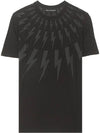 Multi Thunder Men's Short Sleeve T-Shirt Black - NEIL BARRETT - BALAAN.
