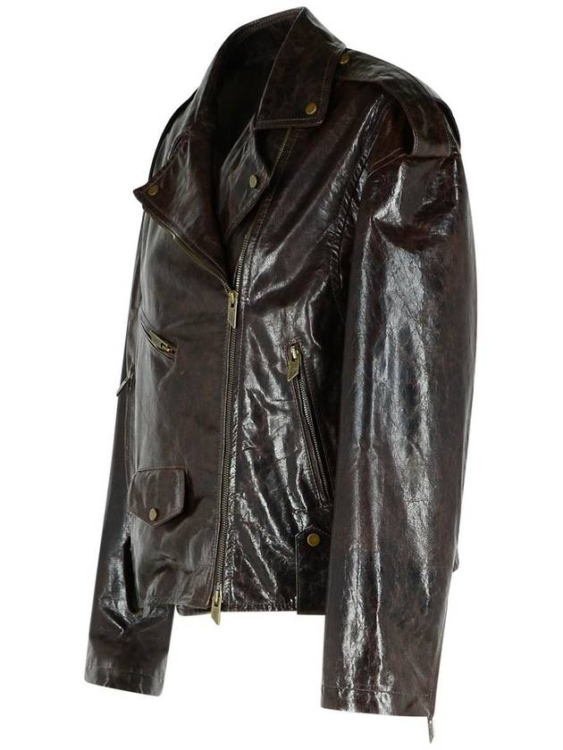 Salvatore Santoro Brown Leather Bomber Jacket - SALVATORE SANTORO - BALAAN 2