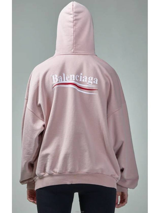 Embroidered Logo Cotton Hoodie Light Pink - BALENCIAGA - BALAAN 2