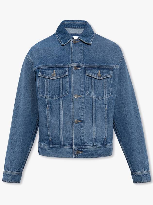 Boxy Fit Mid Washed Denim Jacket Vintage Blue - AMI - BALAAN 2