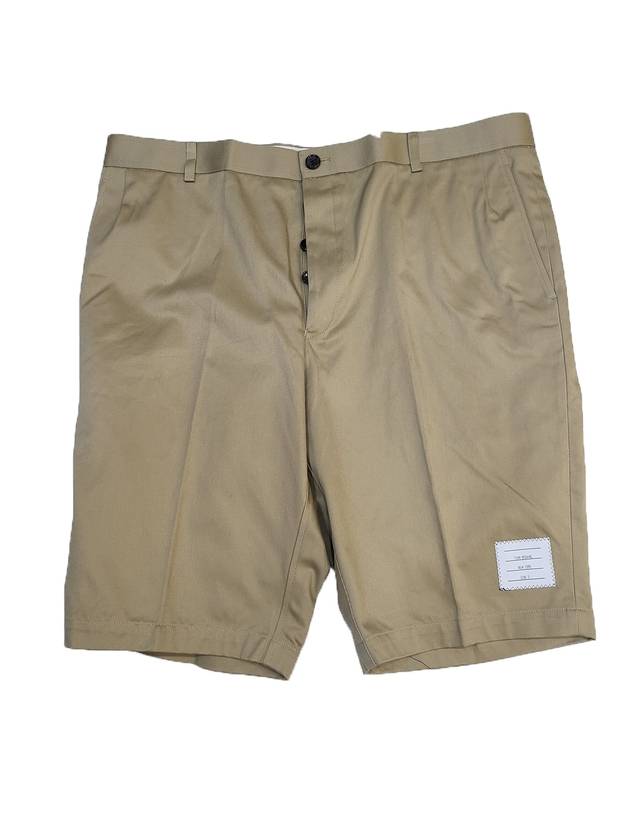 Unconstructed Chino Cotton Twill Shorts Beige - THOM BROWNE - BALAAN 1