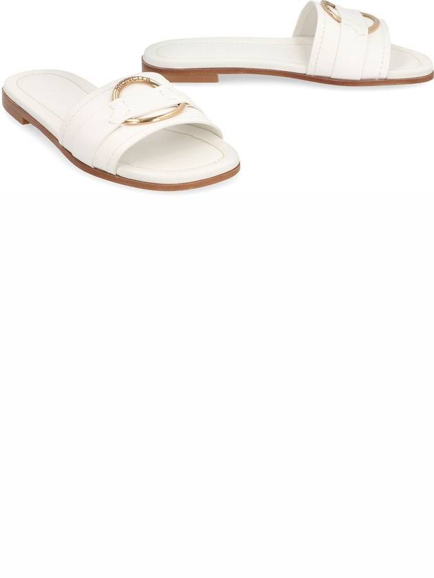 Belle Leather Slippers White - MONCLER - BALAAN 4