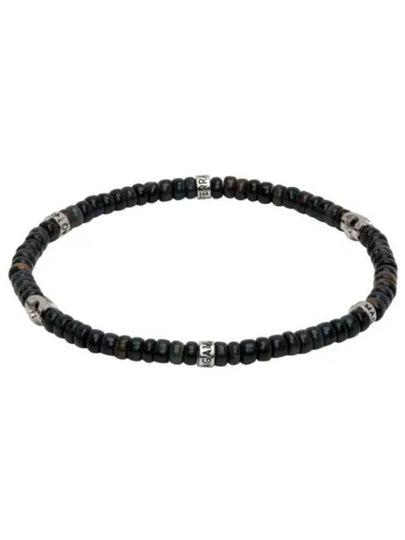 Gancini Hawk Eye Metallic Beads Medium Bracelet Black - SALVATORE FERRAGAMO - BALAAN 2