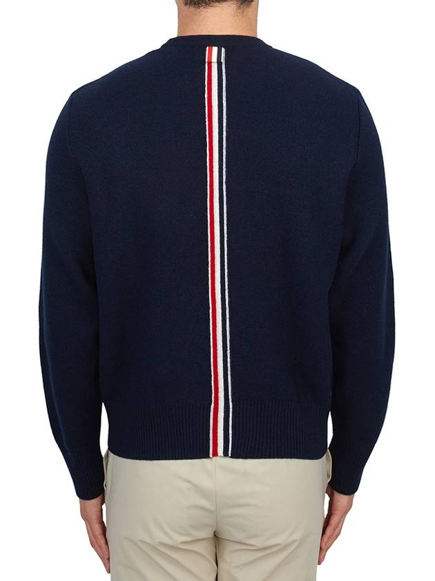 Arm Band Merino Wool Pique Knit Top Navy - THOM BROWNE - BALAAN 2