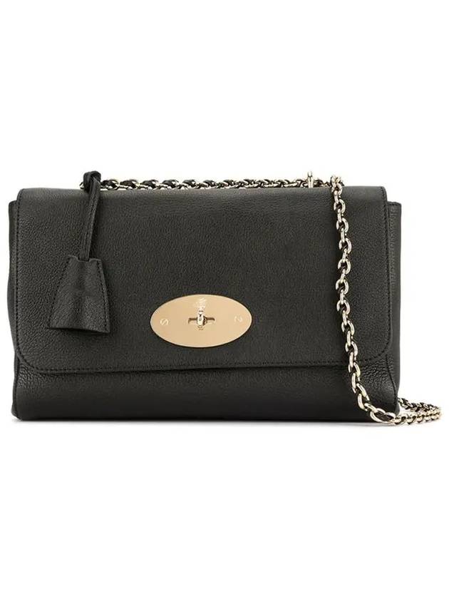 Lily Chain Medium Goat Leather Shoulder Bag Black - MULBERRY - BALAAN 3