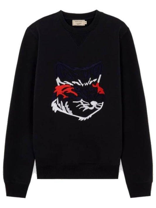 Big Fox Embroidery Round Sweatshirt Black - MAISON KITSUNE - BALAAN 1