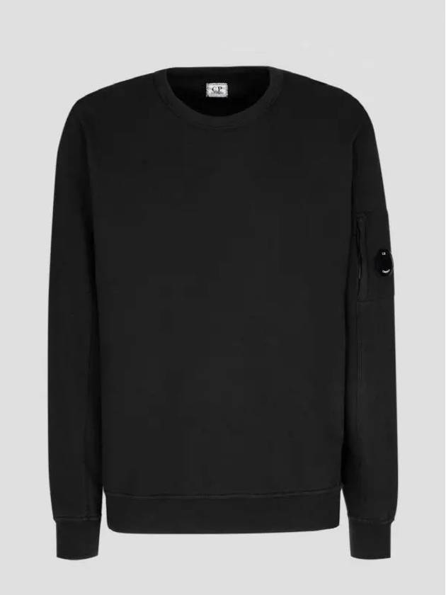 Lens Wappen Light Fleece Sweatshirt Black - CP COMPANY - BALAAN 4