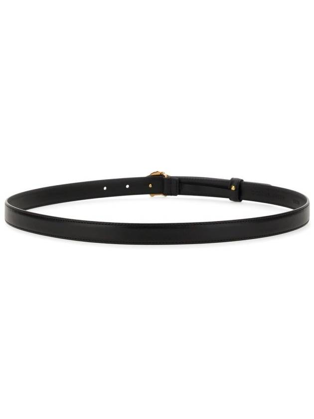 Medusa Buckle Leather Belt Black - VERSACE - BALAAN 3