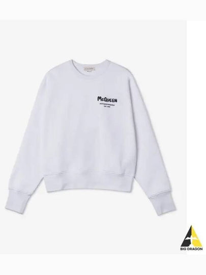 Graffiti Logo Print Sweatshirt White - ALEXANDER MCQUEEN - BALAAN 2