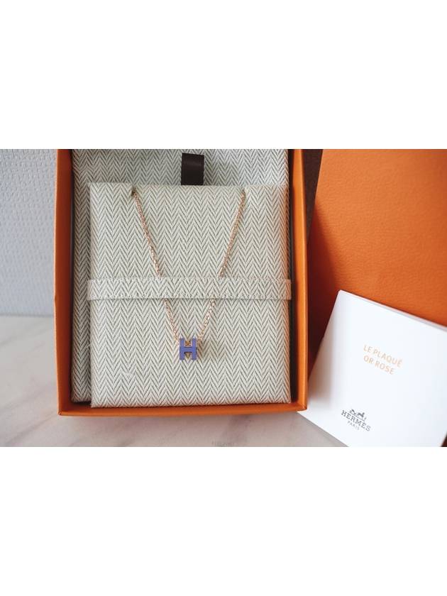 Mini Pop Ash H Necklace Lilac Rose Gold - HERMES - BALAAN 3