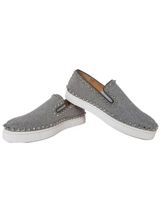 Silver Glitter Slips-On Grey - CHRISTIAN LOUBOUTIN - BALAAN 4