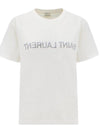 Reverse Short Sleeve T-Shirt Nature Et Noir - SAINT LAURENT - BALAAN 1