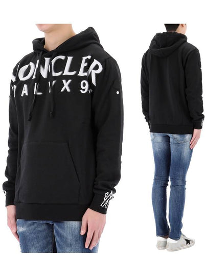 Logo Print Hoodie Black - MONCLER - BALAAN 2