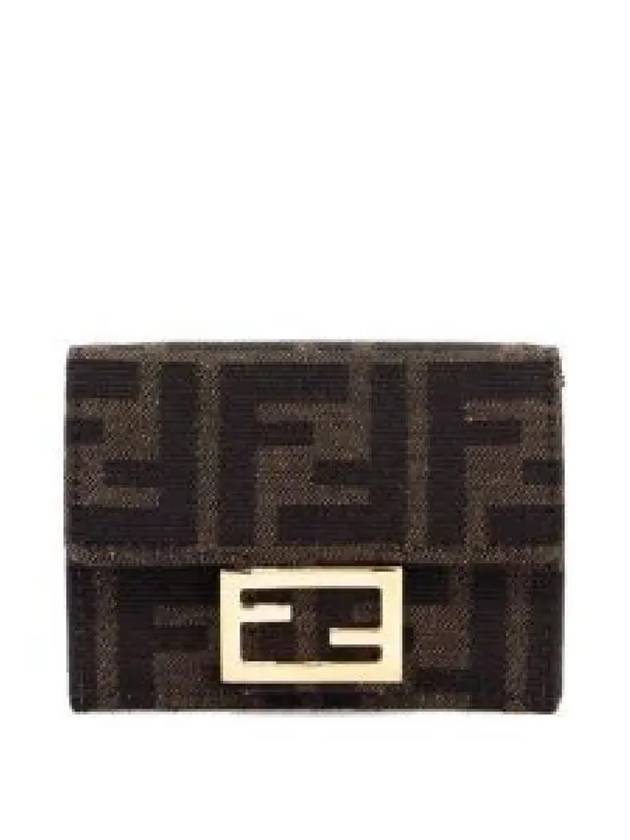 Baguette Micro Tri-fold Half Wallet Brown - FENDI - BALAAN 2