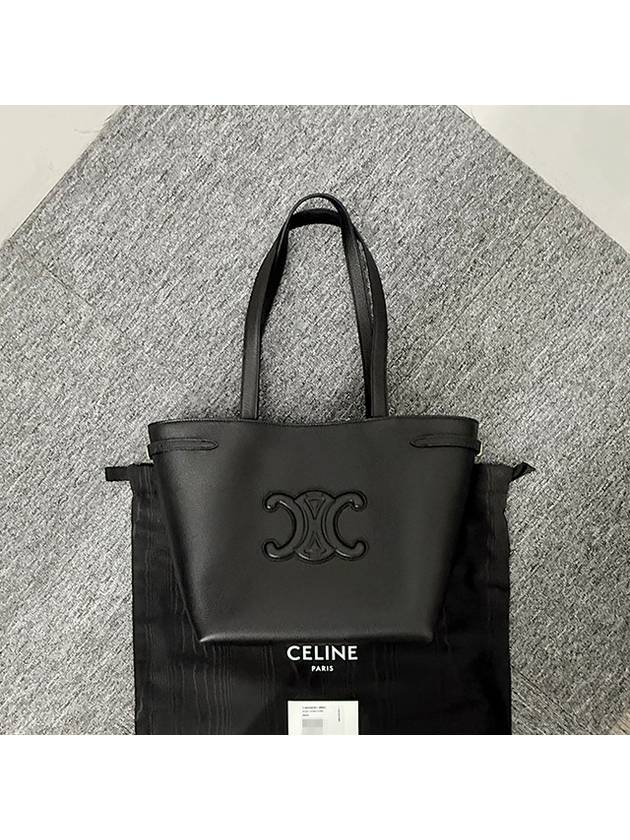 Cabas Anais Small Grain Calfskin Tote Bag Black - CELINE - BALAAN 3