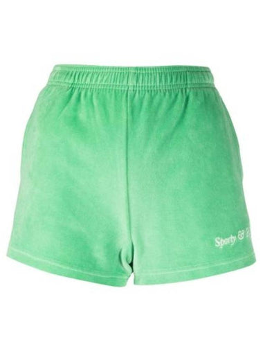 Embroidered Logo Shorts Green - SPORTY & RICH - BALAAN 1