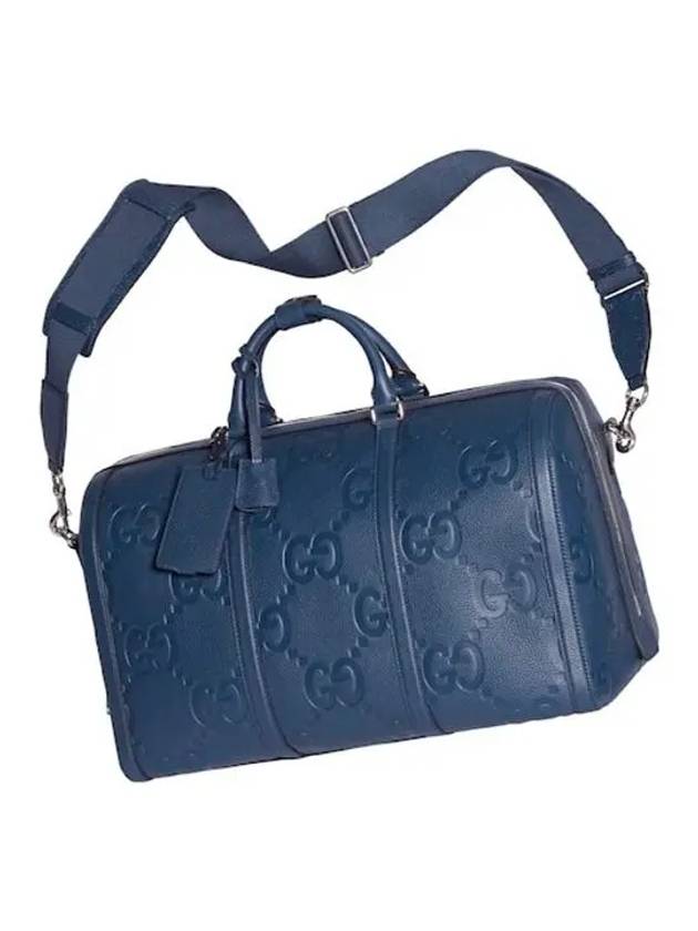 Jumbo GG Small Leather Duffel Bag Blue - GUCCI - BALAAN 6