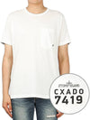 Men's Shadow Project Back Printing Pocket Short Sleeve T-Shirt White - STONE ISLAND - BALAAN.