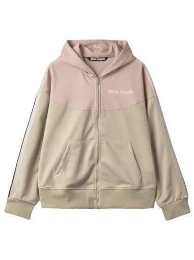 Two tone hooded track jacket beige jumper - PALM ANGELS - BALAAN 1