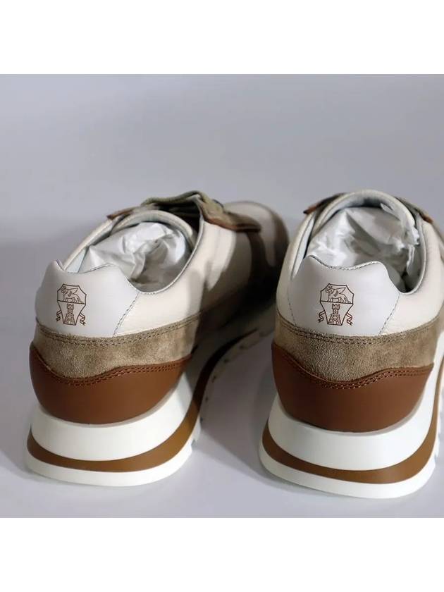 OLIMPO Texture Leather & Suede Sneakers MZUAVLA289 B0081187027 - BRUNELLO CUCINELLI - BALAAN 8