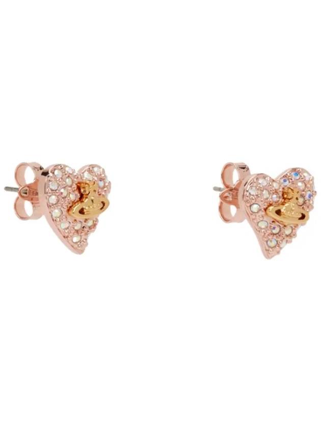 Women s Tiny Diamante Heart Earrings Rose Gold - VIVIENNE WESTWOOD - BALAAN 3