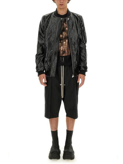 Rick Owens Leather Bomber Jacket - RICK OWENS - BALAAN 2