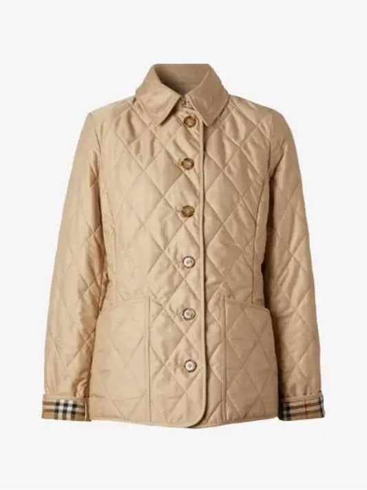 Women's Diamond Quilted Thermoregulated Jacket Beige - BURBERRY - BALAAN 2