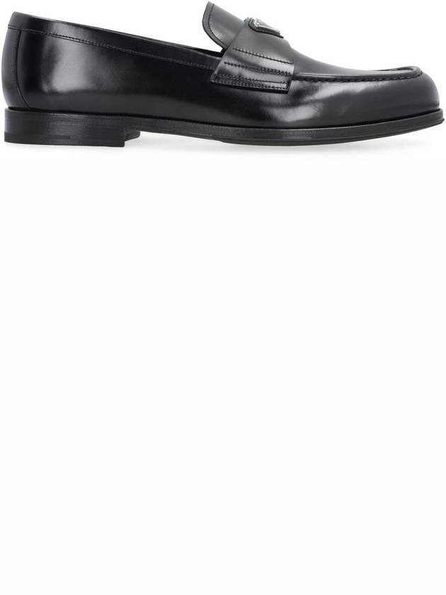 Brushed Leather Loafers Black - PRADA - BALAAN 3