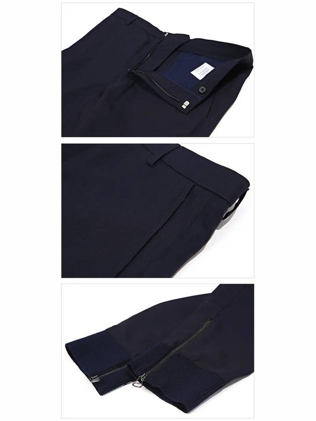 Men's Banding Zipper Jogger Straight Pants Navy - LANVIN - BALAAN 6