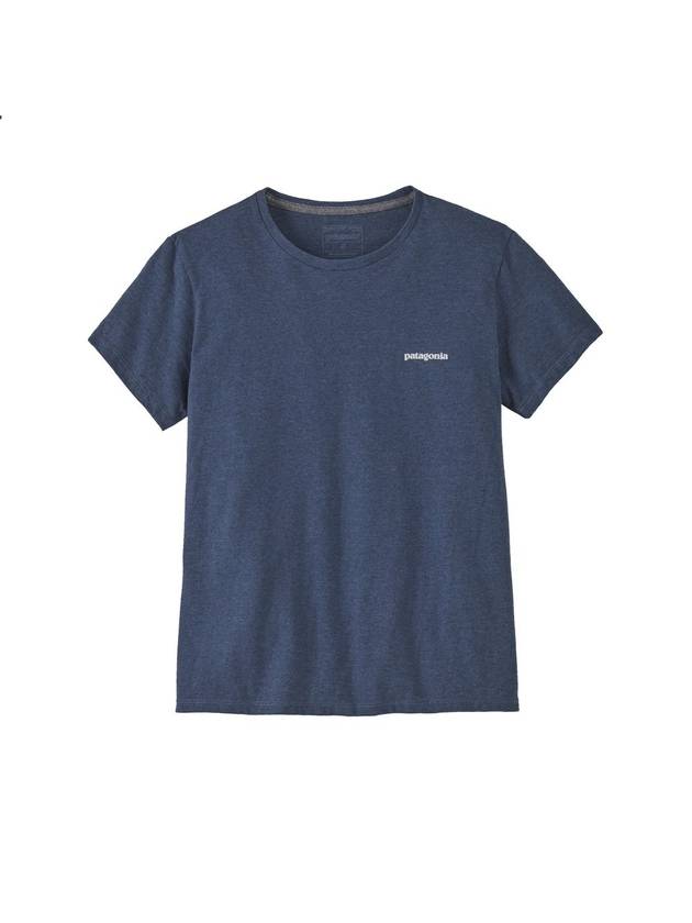 Women's P 6 Logo Responsible Short Sleeve T Shirt Utility Blue - PATAGONIA - BALAAN 2