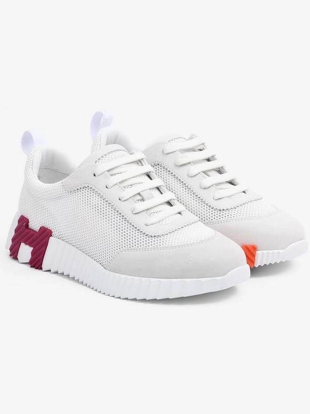 Women's Bouncing Sneakers White Mesh H Purple Orange Twotone - HERMES - BALAAN 7