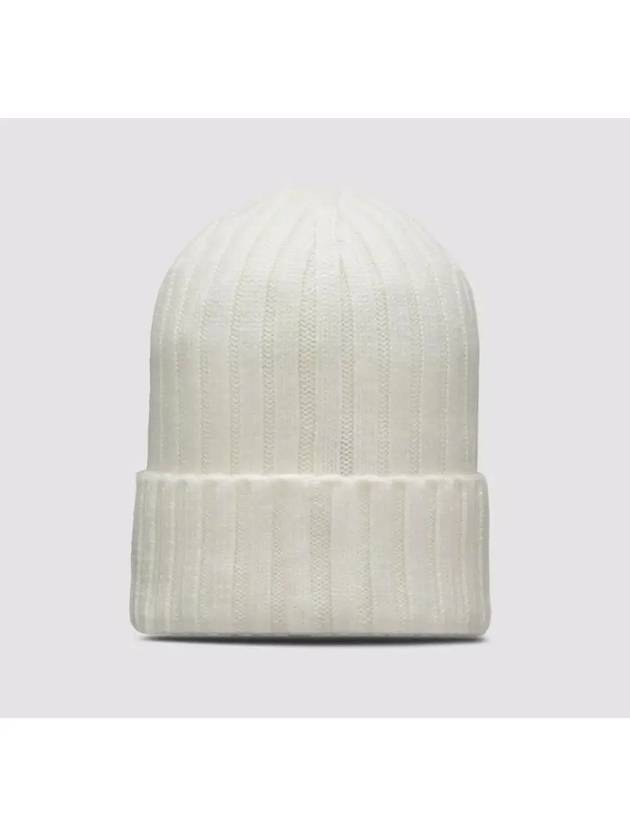 3B00036 A9327 030 Logo Patch Ivory Wool Beanie - MONCLER - BALAAN 2