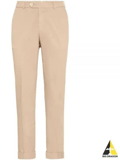 Tapered Chino Cotton Straight Pants Beige - BRUNELLO CUCINELLI - BALAAN 2