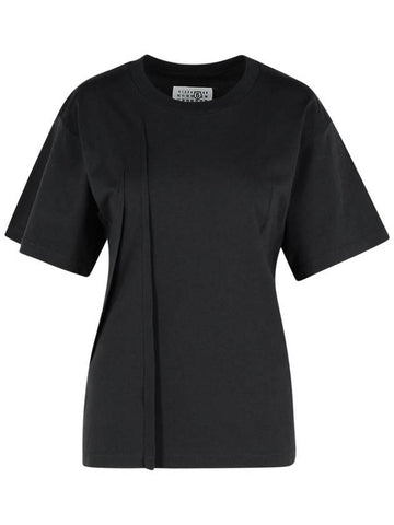 Mm6 Maison Margiela Black Cotton T-Shirt - MAISON MARGIELA - BALAAN 1