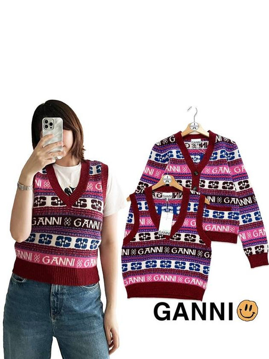 Women s Best Vest Knit Top Multi K2121 - GANNI - BALAAN 1