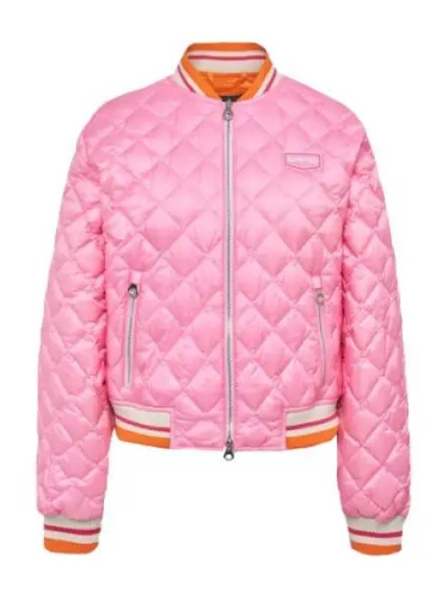 Skarya Diamond Quilted Bomber Jacket Pink - DUVETICA - BALAAN 2