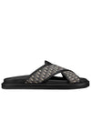 Aqua Sandals Beige Black Oblique Jacquard - DIOR - BALAAN 1