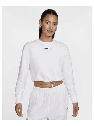 Sportswear Swoosh Women s French Terry Crew White Black CJ3767 100 700059 - NIKE - BALAAN 1