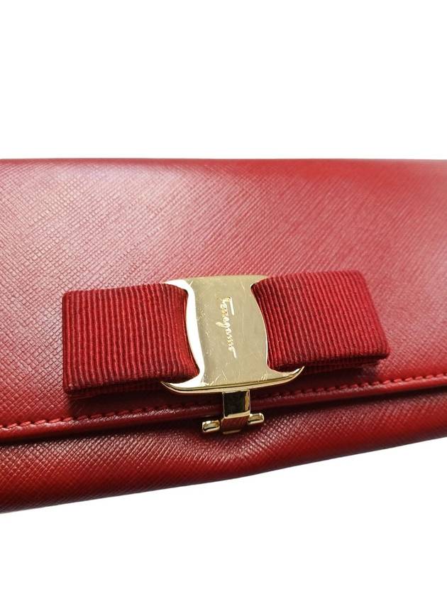 Women s Ferragamo 22B559 Red Rock Buckle Long Wallet - SALVATORE FERRAGAMO - BALAAN 6