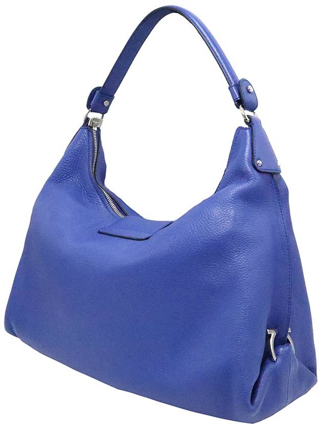 Women s Ferragamo 21 D757 Blue Leather Silver Gancini Panisha Hobo Shoulder Bag gt Gangbuk used luxury goods - SALVATORE FERRAGAMO - BALAAN 5