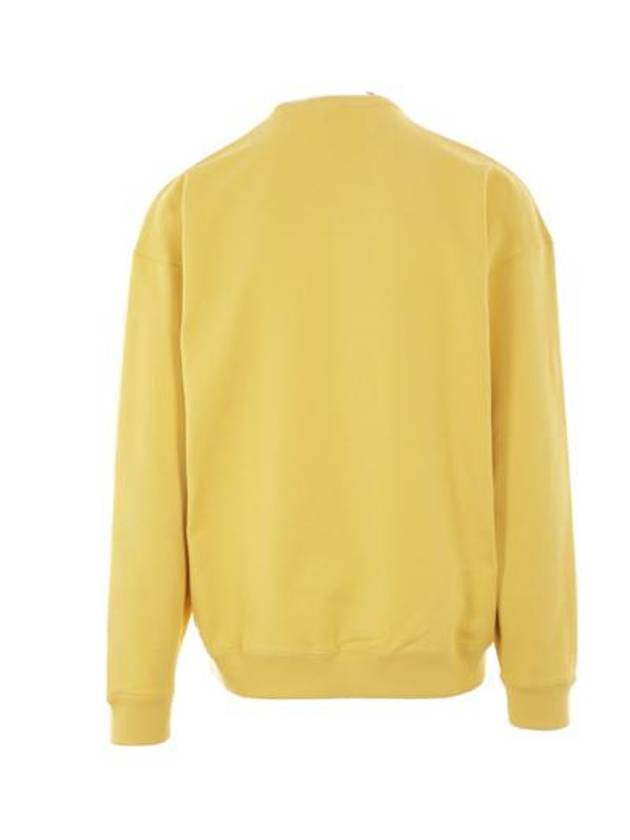 Embroidered Logo Organic Cotton Sweatshirt Yellow - SAINT LAURENT - BALAAN 5