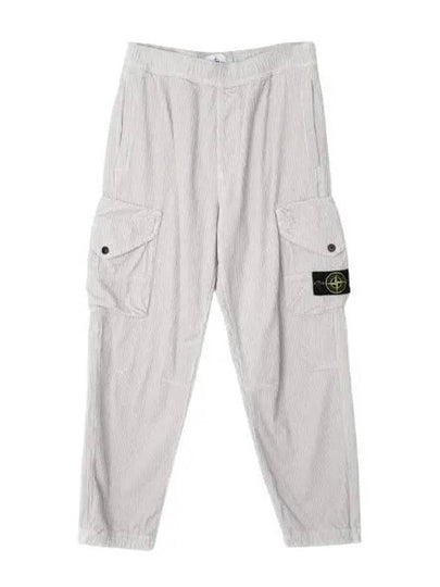 Corduroy Cotton Cargo Straight Pants Plaster - STONE ISLAND - BALAAN 2