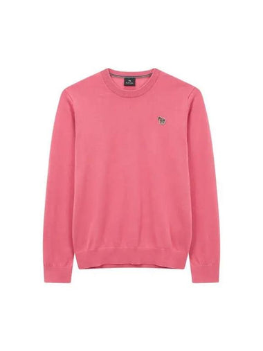 PS Zebra Patch Cotton Knit Dark Pink - PAUL SMITH - BALAAN 1