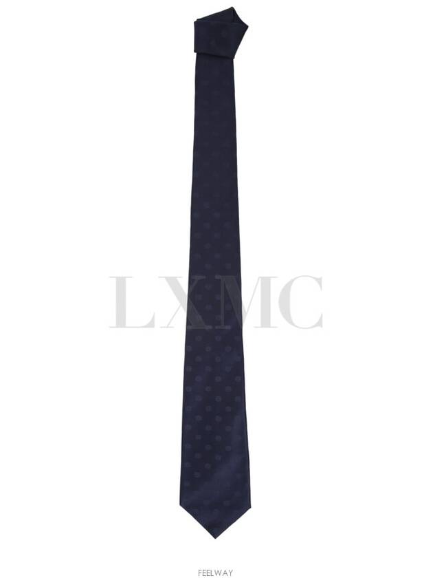 Silk Tie CC Logo Navy Blue - CHANEL - BALAAN 3