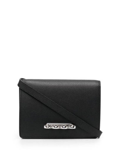 4-Ring Leather Clutch Bag Black - ALEXANDER MCQUEEN - BALAAN 2