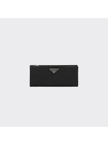 Large Saffiano Leather Long Wallet Silver - PRADA - BALAAN 1