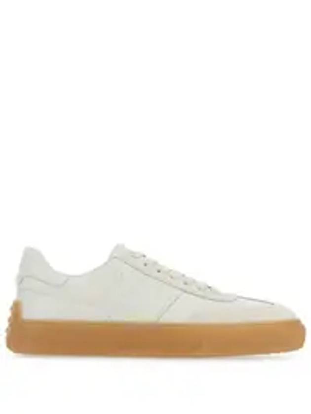 Round Toe Leather Low Top Sneakers White - TOD'S - BALAAN 8